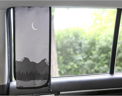Magnetic Car Sun Shade Curtain for Side Window – Sun Blocker and UV Protector for Baby, Kids, and Pets – Universal Fit with Built-in Magnets for Steel-Framed Door (Be-Camping Curtain)