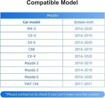 CarPlay & Android Auto Decoder Adapter Retrofit Kit Compatible with Mazda (2014-2021 Year) 2/3/6/CX-3/ CX-5/ CX-9/ MX-5, Supports USB Wired CarPlay&Android Auto/Voice Control/Navigation etc