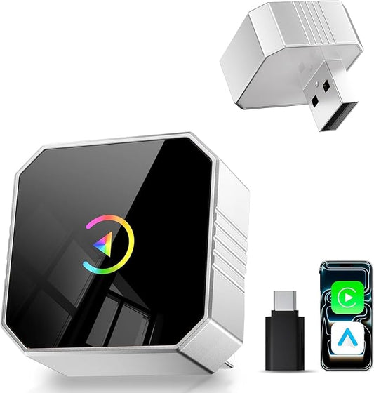 Wireless CarPlay Adapter for Apple Car Play Wireless Adapter, Android Auto Carplay Wireless Adapter, No Latency Bluetooth Carplay Adapter for iPhone iOS 10+ & Android 11+ & Car 2016+