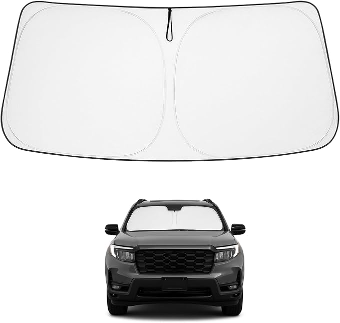 Proadsy 2026 Upgrade Front Windshield Sun Shade Foldable Sunshade Protector Custom Fit 2019-2025 Passport, Sport, EX-L, Touring, Eliten, SUV Accessories