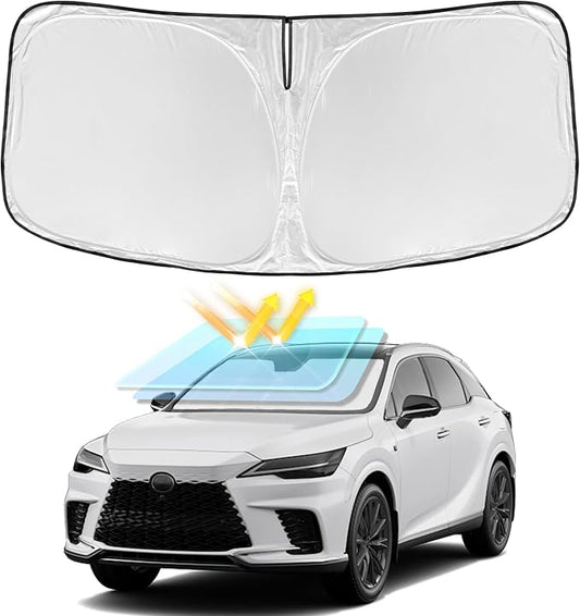 for RX 300 350 450 FSport 2010-2015 Windshield Sun Shade - 4 Layers Car Sunshades for Front Windows Shade Cover Custom Fit RX Sun Visor 250T Retractable Shade Blocks UV Rays Car Accessories