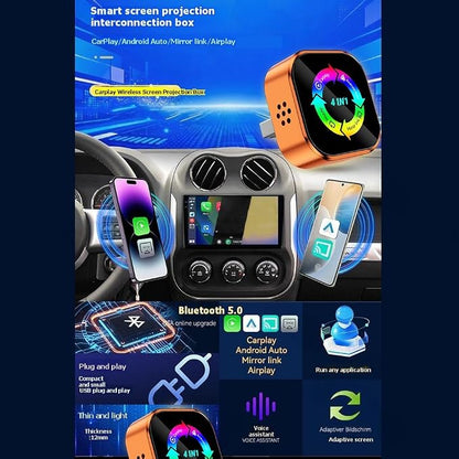 4in1 Wireless Carplay Adapter Mirror Link/Airplay/Android Auto/Carplay USB Dongle AI Box Wired Carplay to Wireless