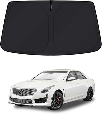 KUST Windshield Sun Shade for Cadillac CTS 2014-2019 Window Accessories Shade Sun Cover Foldable Block UV Rays Keep Car Cooler