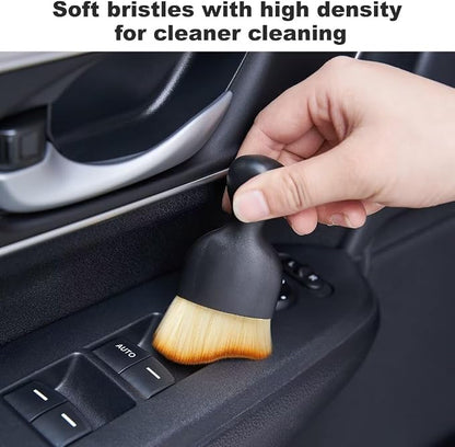 Car Interior and Exterior Soft bristles Detail dust Brush Interior dusting Brush Dashboard Cleaning Brush Home Office dusting Tools+ Double-Sided Suede Cleaning Towel+ Cleaning Cream