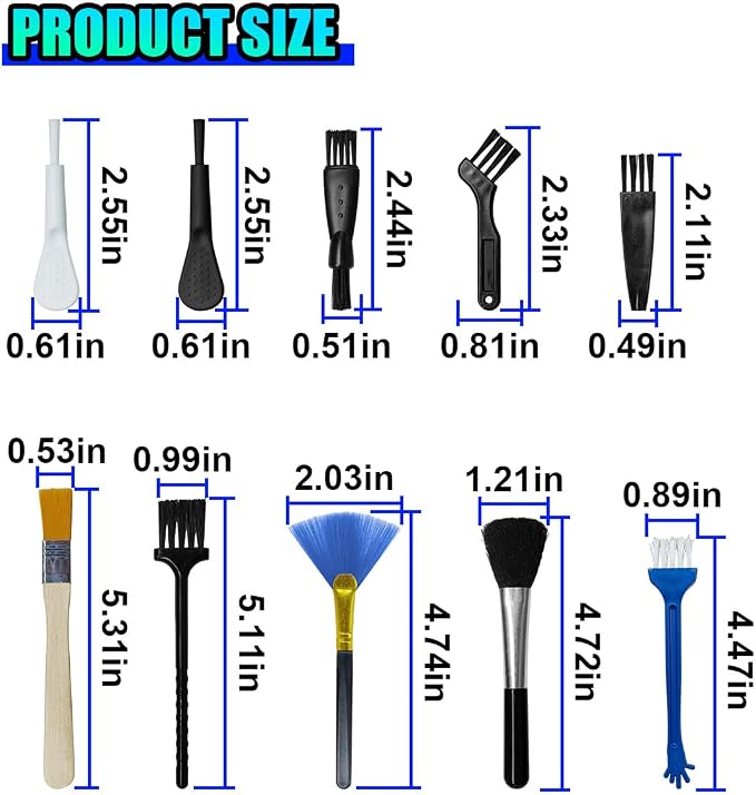 ZIMISI 10PCS Car Detailing Brush Kit, Nylon Anti-Static Car Interior Cleaning Tools, Portable Crevice Cleaning Brush Auto Dusting Tool Multipurpose for Dashboard Air Vent Computer Keyboard