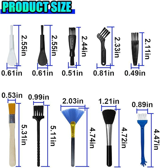 ZIMISI 10PCS Car Detailing Brush Kit, Nylon Anti-Static Car Interior Cleaning Tools, Portable Crevice Cleaning Brush Auto Dusting Tool Multipurpose for Dashboard Air Vent Computer Keyboard