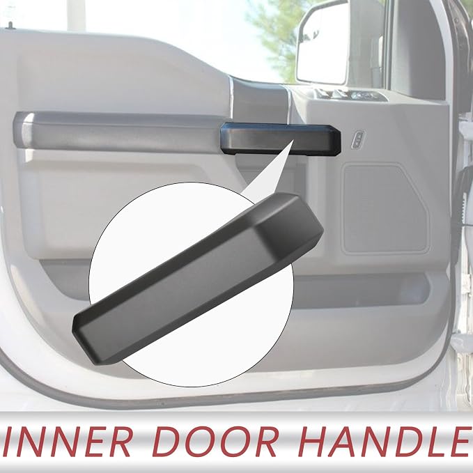 TQPONLY 1 Pcs Interior Inner Door Handle Cover Trim | Compatible with 2015-2020 Ford F150 Truck Accessories Replacement | Front Left Driver Side Door Armrest Pull Handle (Dark Gray)