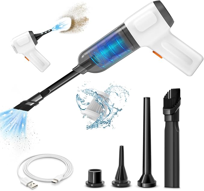 NICE BUDDY Cordless Vacuum Cleaner-Mini Air Duster, Portable Handheld Vacuum, 3 in1Dry Use for Car Keyboard,Dust Buster & Air Blower for Kitchen, 6500PA Suction,Inflate/Deflate Swim Ring