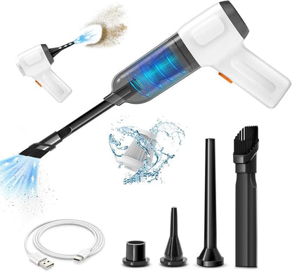 NICE BUDDY Cordless Vacuum Cleaner-Mini Air Duster, Portable Handheld Vacuum, 3 in1Dry Use for Car Keyboard,Dust Buster & Air Blower for Kitchen, 6500PA Suction,Inflate/Deflate Swim Ring