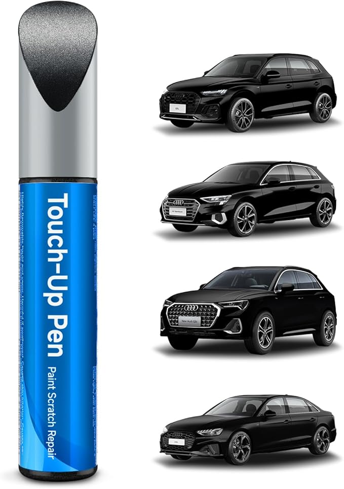 LY9T/0E Mythos Black Metallic Touch Up Paint Compatible With Audi Exact Match Car Paint Pen Scratch Repair