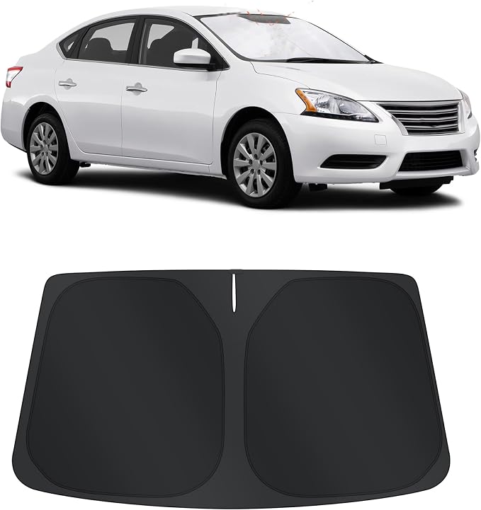 TINGLU Sun Shade for Nissan Sentra 2014-2019 Accessories Windshield Sun Shade Window Shade UV Rays Protection Sun Visor Cover with Steering Wheel Sunshade Storage Bag