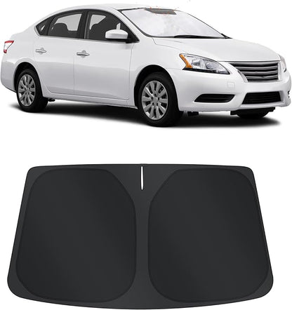 TINGLU Sun Shade for Nissan Sentra 2014-2019 Accessories Windshield Sun Shade Window Shade UV Rays Protection Sun Visor Cover with Steering Wheel Sunshade Storage Bag