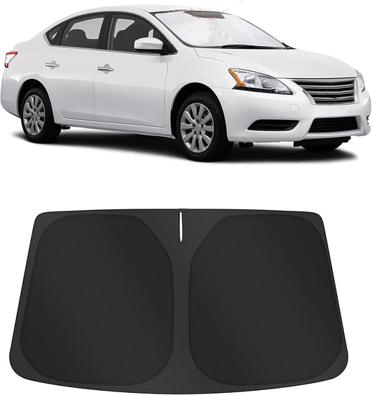 TINGLU Sun Shade for Nissan Sentra 2014-2019 Accessories Windshield Sun Shade Window Shade UV Rays Protection Sun Visor Cover with Steering Wheel Sunshade Storage Bag