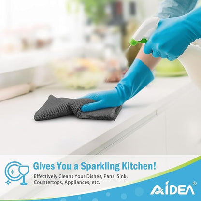 AIDEA Microfiber Cleaning Cloth-600PK, Soft Microfiber Towels for Cars, Absorbent Cleaning Rags, Lint-Free Streak-Free Wash Cloths for House, Kitchen, Window(12in.x12in), Grey