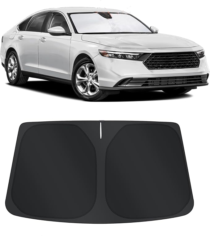 TINGLU Sun Shade for Honda Accord 2023 2024 2025 2026 Accessories Windshield Sun Shade Window Shade UV Rays Protection Sun Visor Cover with Steering Wheel Sunshade Storage Bag