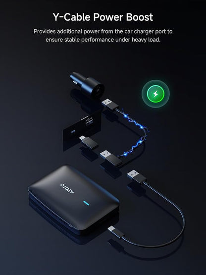 Magic CarPlay Box, Wireless CarPlay Adapter Supports for Netflix/YouTube/TF Card, AI Box Carplay, Plug & Play, Drivechat with AI Skills, Dual WiFi, Bluetooth, Fits for OEM Wired CarPlay Cars