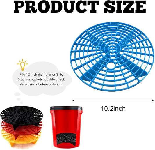 Yourkar 2 PCS Car Wash Bucket Inserts, Plastic Vehicle Wash Bucket Insert Detail Grit Trap, Auto Wash Dirt Collectors Fits 12 Inch Diameter Bucket, Universal Car Accessories (Blue, 1PCS)