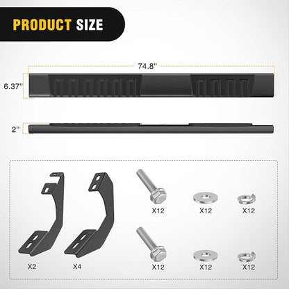 Nilight Running Boards for 2005-2023 Toyota Tacoma Double Cab 2 Full-Size Door & 2 Half-Size Door 6 Inch Side Step Nerf Bars Stainless Steel Black