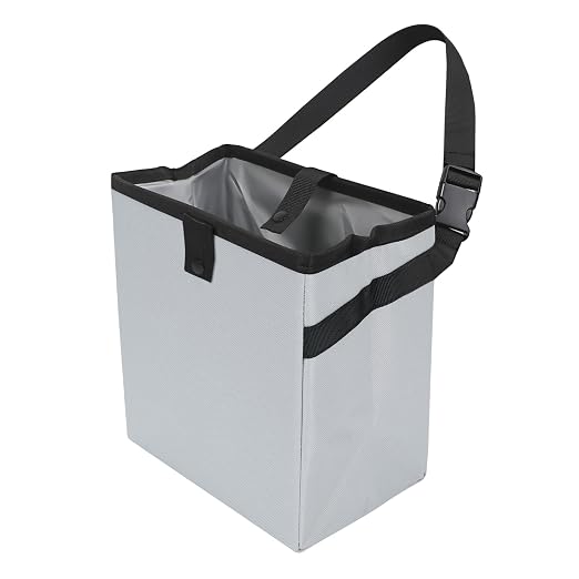 Homelove Car Trash Can, Leak-Proof Waterproof Trash Bin Collapsible Portable Auto Garbage Bag Large Capacity Trashcan Storage Bag Multipurpose Car Organizer Hanging (Light-Gray)