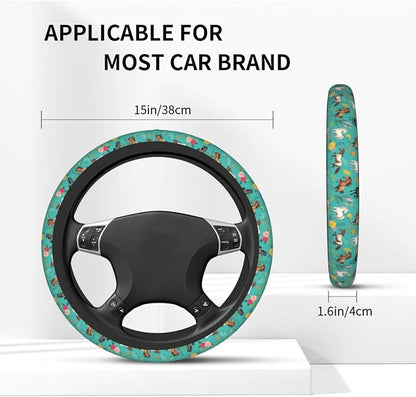 Horse Steering Wheel Covers Non Slip Neoprene Universal 15 Inch Steering Wheel Protector Car Cover for Men Women