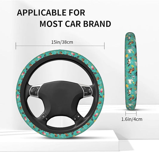 Horse Steering Wheel Covers Non Slip Neoprene Universal 15 Inch Steering Wheel Protector Car Cover for Men Women