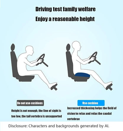 Car Booster Seat Cushion, Chair Cushions, Comfort Seat Cushion Pillow for Office Chair/Car Seat, Butt, Tailbone, Back, Coccyx, Short People Adult Booster Chair Cushions Relief Pad