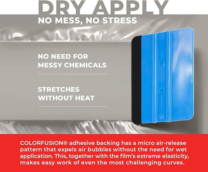ColorFusion PPF by VViViD, Gloss Chalk Grey Dry Apply PPF Vinyl Car Wrap Roll 6ft x 5ft