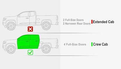 APS Black 6 Inches Tubular Drop Down Style Side Bars Running Boards Compatible with Chevy Colorado GMC Canyon 2015-2026 Crew Cab