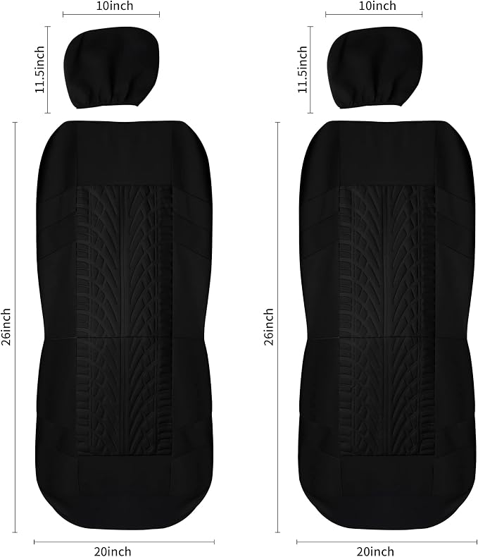 VarCozy Car Seat Covers Front Pair,Universal Cloth for Car,Breathable & Washable SUV, Sedan, Van, Automotive Interior Covers, Airbag Compatible