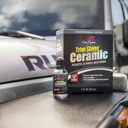 Stoner Car Care 95451 Trim Shine Ceramic Plastic & Vinyl Restorer Kit – Restores Deep Dark Shine with Long Lasting UV Protection, Professional Grade Ceramic Coating, Easy to Apply – 1 fl oz