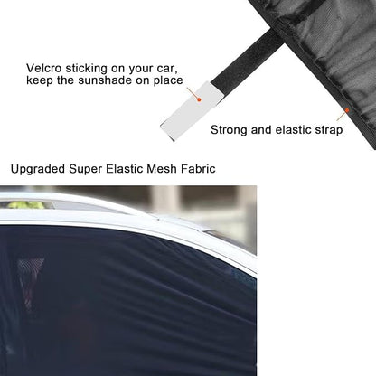 2Pack Car Window Shades Mesh Screen 27"x43", Universal Fit Most of Cars, Large SUV, Pickup, Sunshade for Car Camping UV Protection Breathable Mesh Baby Side Window Covers