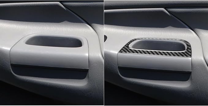 NVCNX Real Premium Carbon Fiber for Toyota 2nd Gen Tacoma Accessories 2005-2015 2006 2007 2008 2009 2010 2011 2012 2013 2014 Car Door Inner Rear Grab Handle Cover Interior Trim Sticker Decal 2PCs