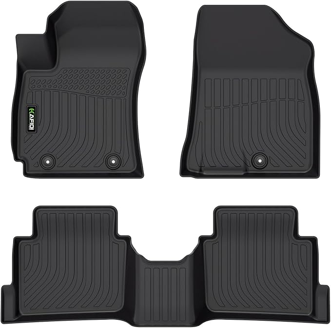 Floor Mats for Hyundai Kona 2024 2025 2026 (Not for EV) All Weather Protection TPE Heavy Duty Automotive Floor Liners Fits Front& 2nd Row Full Set Accessories, Black