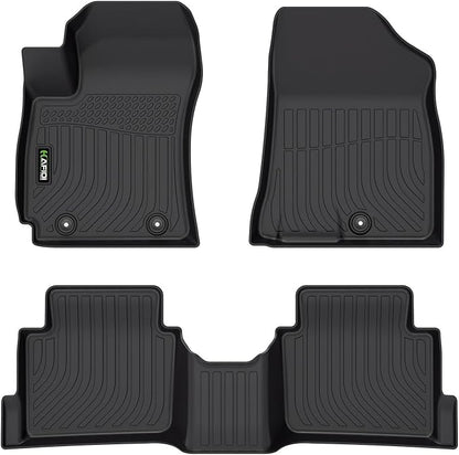 Floor Mats for Hyundai Kona 2024 2025 2026 (Not for EV) All Weather Protection TPE Heavy Duty Automotive Floor Liners Fits Front& 2nd Row Full Set Accessories, Black