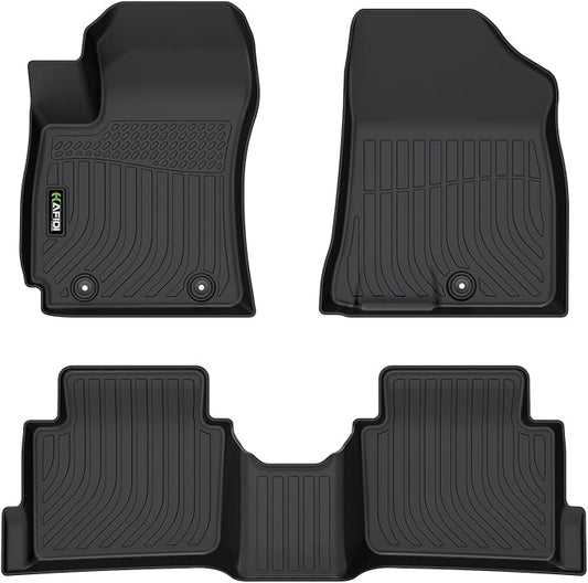 Floor Mats for Hyundai Kona 2024 2025 2026 (Not for EV) All Weather Protection TPE Heavy Duty Automotive Floor Liners Fits Front& 2nd Row Full Set Accessories, Black