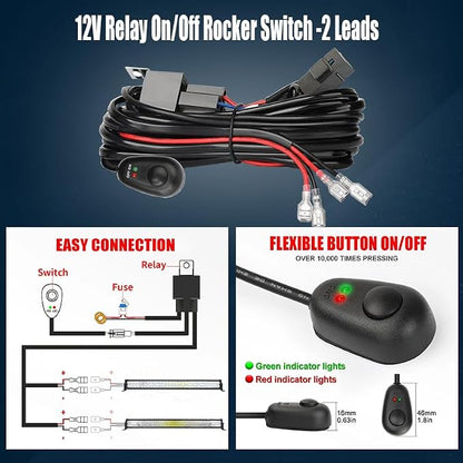 LED Light Bar Kits - 32Inch Light Bars with 4 in LED Pods&Wiring Harness 12V 24V Driving Lamp Roof Bumper Off Road Work Light for Truck Camper Wagon Car Pickup Tractor Golf Cart ATV UTV SUV