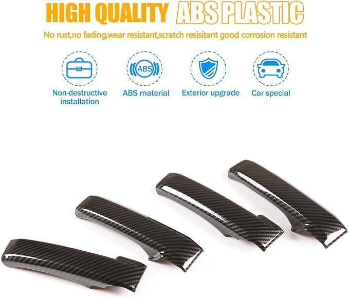 ABS Carbon Style Car Inner Door Handle Decoration Cover Trim Fit for Toyota Tundra/Sequoia 2007-2021 Interior Car Accessories