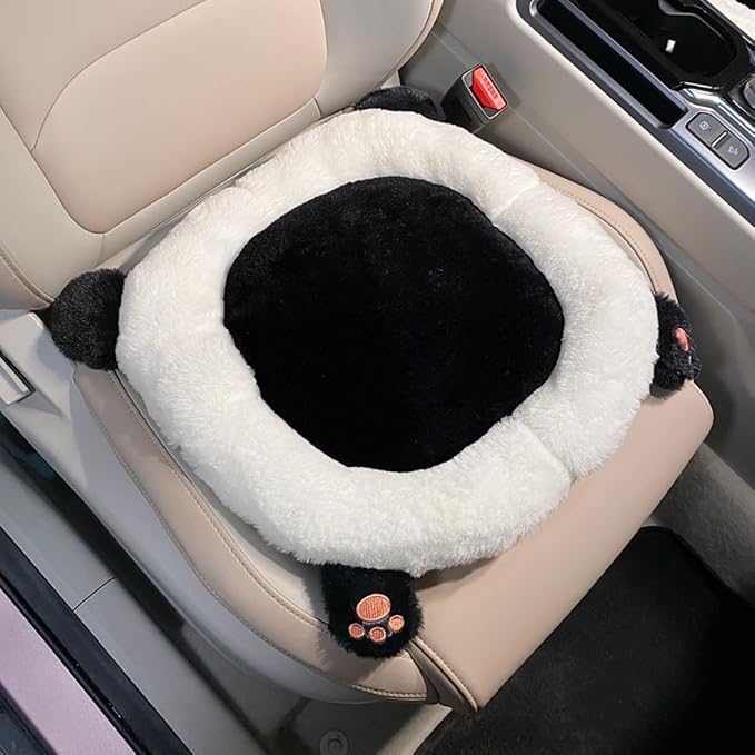 Cartoon Car Seat Cushion Lumbar Support Pillow and Neck Pillow, Cute Car Seat Pillow Headrest Pillow Back Support for Driving Fatigue Relief,for Office Chair Truck SUV (Panda Seat)