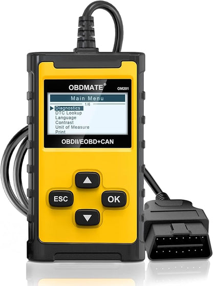 Check Engine Code Reader, OBDMATE OM201 OBD2 Diagnostic Tool Clearing Faulty Codes with Wireless Printing | Graphic Live Data| EVAP Test