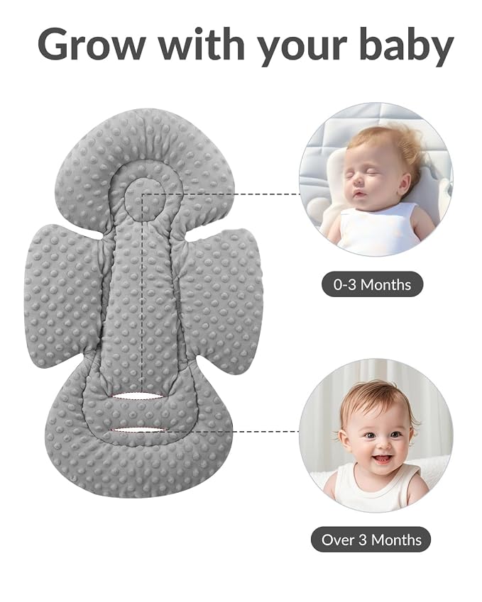Generic Infant Insert Compatible with Mamaroo Swing & Graco Swing and Infant Car Seat, Newborn Insert Baby Head Body Support, Reversible Design, Breathable Soft Fabric, 1Pcs - Dots, Dark Gray