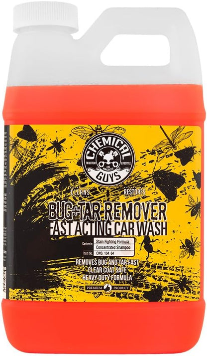 Chemical Guys Bug & Tar Wash Heavy Duty Bug, Tar, Grime, Tree Sap & Bird Dropping Remover - Safe for Paint, Glass, Chrome, Plastic & All Exterior Surfaces (64 oz) CWS_104_64