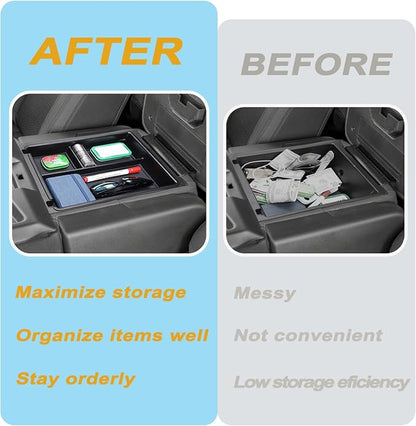 JKCOVER Center Console Organizer Tray Compatible with 2019-2026 Silverado/Sierra 1500 and 2020-2026 Silverado/Sierra 2500HD 3500HD Accessories Armrest Storage Box (Only for Split Bench Seat)