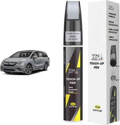 XNA Pacific Pewter Metallic(NH-862M) for Honda Touch Up Paint, Car Scratch Remover for Nicks and Chips Repair, 2-In-1 Quick & Easy Fix Car Scratch Repair Kit with Exact Color-Matched
