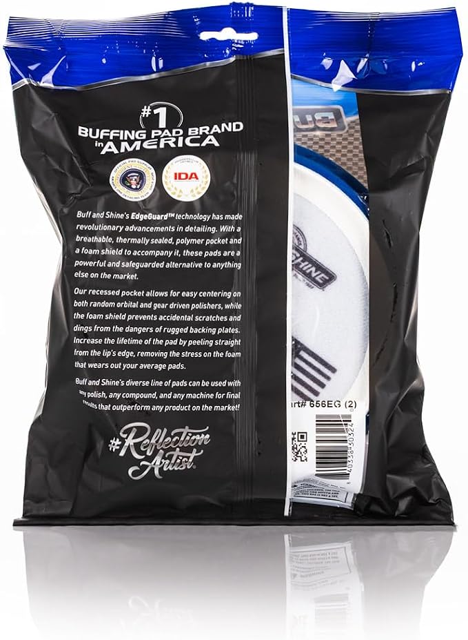 Buff and Shine - EdgeGuard Foam Buffing Pads - Blueberry - 6" Heavy Polishing Pad - Pack of 2