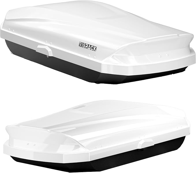 21 Cu Ft Cargo Box, Hard Shell Roof Cargo Carrier with Security Keys, 70.08" x 34.57" x 14.53" Roof Box, Dual-Sided Opening, Tool-Free Install, White