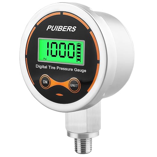 Digital Pressure Gauge 1000 Psi with 1/4 NPT Lower Mount，Media Pressure Gauge for Oil, Air or Water Pressure with 304 Stainless,Suitable for Home Water Pipe, HVAC,Air Pressure Measuring