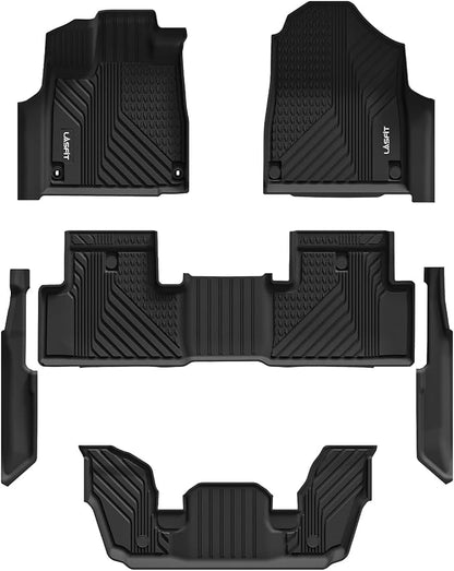 LASFIT Floor Mats for Acura MDX (2022-2026) All Weather Floor Liner TPE Custom Fit Car Mats for Acura MDX 1st & 2nd & 3rd Row Mats, Black,Tasteless, Durable and Easy to Clean