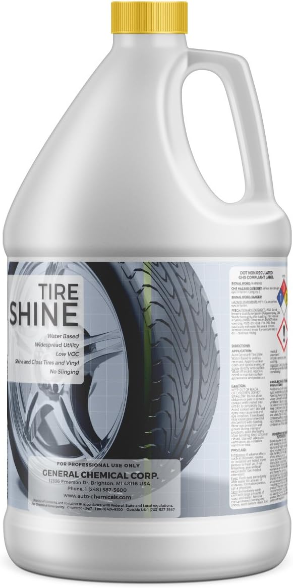 AutoGeneral - Tire Shine - Water-Based Cleaner - High-Gloss Tire Dressing - Protects Against Cracking, Fading and UV Effects - Industrial Strength - 1 Gallon Jug