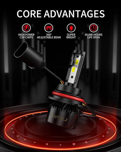 𝟫𝟢𝟢𝟩/𝖧𝖡𝟧 Bulbs, 6500K Cool White 40000LM 900% Brightness, Backup 1:1 Size Plug and Play IP68 Waterproof Interior Off-Road Lights, Pack of 2
