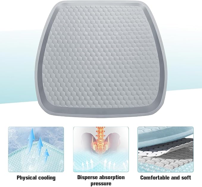 Car Seat Cushion, Comfortable Non-Slip Breathable Vehicle Front Seat Bottom Protector Pad, Automotive Interior Driving Chair Mat Cover, Universal for SUV RV Truck (Gray)